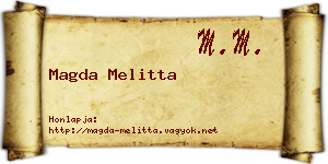 Magda Melitta névjegykártya